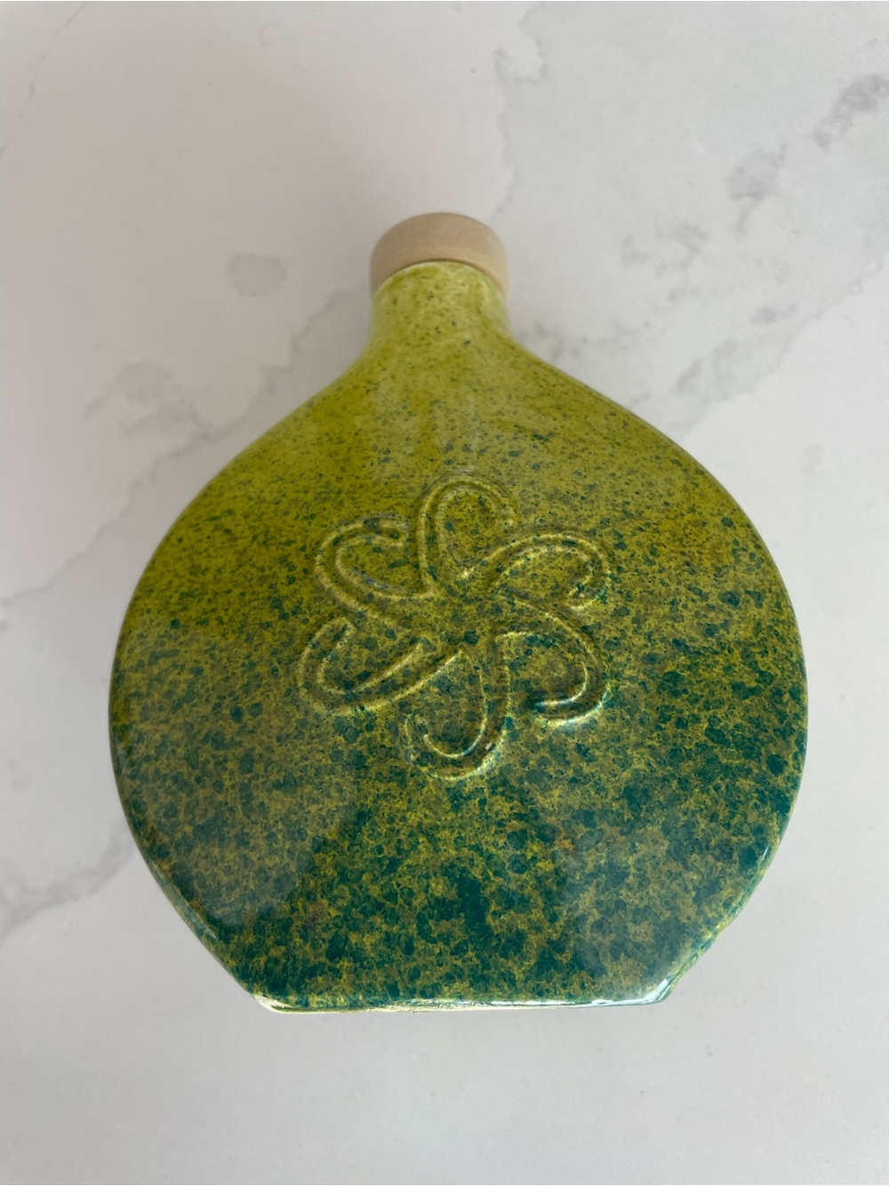 Handmade Italian Deruta Pottery Olive Oil Flask